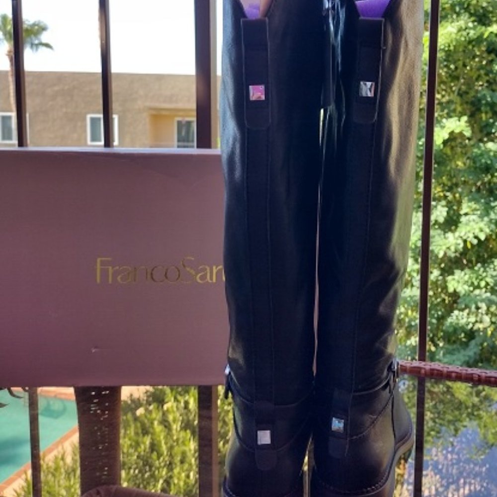 #318 Franco Sarto Haylie WC High Shaft Boots Black 7.5M - Picture 5 of 6